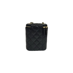 Chanel 22P Vertical Mini Vanity With CC Logo Chain Caviar Black