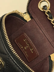 Chanel 22P Vertical Mini Vanity With CC Logo Chain Caviar Black