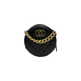 Chanel 19 Round Clutch With Chain Lambskin Black