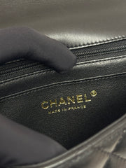 Chanel Top Handle Mini Rectangular Flap Bag Lambskin Black (Microchip)