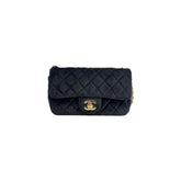 Chanel Mini Pearl Crush Classic Flap Velvet Black