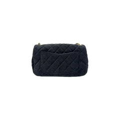 Chanel Mini Pearl Crush Classic Flap Velvet Black
