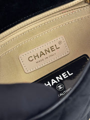 Chanel Mini Pearl Crush Classic Flap Velvet Black