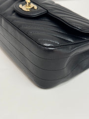 Chanel Mini Chevron Rectangular Flap Lambskin Black