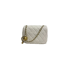 Chanel Mini Pearl Crush Flap Lambskin White