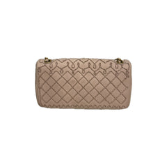 Chanel Twist Heart Flap Crossbody Bag Lambskin Pink Beige