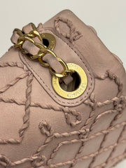 Chanel Twist Heart Flap Crossbody Bag Lambskin Pink Beige