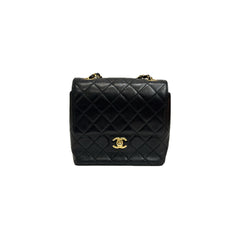 Chanel Retro Classic Square Large Flap Bag Goatskin Black (Microchip)