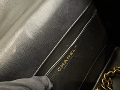 Chanel Retro Classic Square Large Flap Bag Goatskin Black (Microchip)