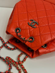 Chanel Small Gabrielle Backpack Aged Calfskin Red