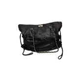 Chanel Lambskin Igloo Drawstring Tote Lambskin Black