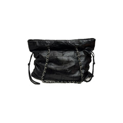 Chanel Lambskin Igloo Drawstring Tote Lambskin Black
