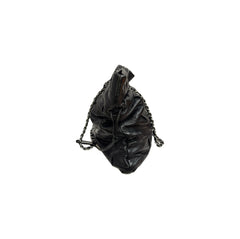 Chanel Lambskin Igloo Drawstring Tote Lambskin Black