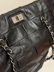 Chanel Lambskin Igloo Drawstring Tote Lambskin Black