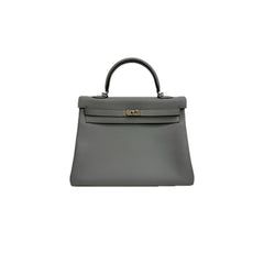 Hermes Kelly 35 Togo Gris Mouette STAMP X