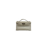 Hermes Kelly Pochette Swift Gris Perle STAMP C