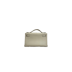 Hermes Kelly Pochette Swift Gris Perle STAMP C