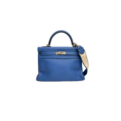 Hermes Kelly 32 Togo Bleu SQUARE O
