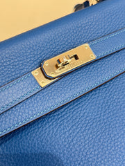 Hermes Kelly 32 Togo Bleu SQUARE O