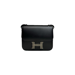 Hermes Mini Constance Monsieur Black With Lizard Buckle/Ombré STAMP Y