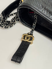 Chanel Gabrielle Hobo Bag Python Black