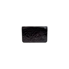 Chanel Embossed Camellia Patent Black