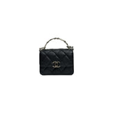 Chanel Top Handle Clutch with Chain Caviar Black (Microchip)