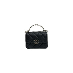 Chanel Top Handle Clutch with Chain Caviar Black (Microchip)