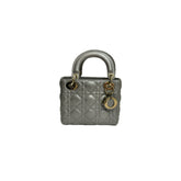 Dior Mini Lady Dior Lambskin Iridescent Grey