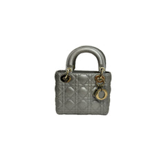 Dior Mini Lady Dior Lambskin Iridescent Grey