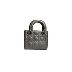 Dior Mini Lady Dior Lambskin Iridescent Grey
