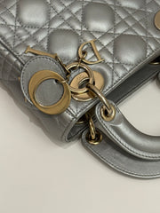 Dior Mini Lady Dior Lambskin Iridescent Grey