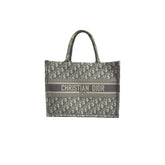 Dior Meduim Dior Book Tote Oblique Embroidery Grey