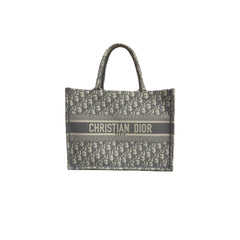 Dior Meduim Dior Book Tote Oblique Embroidery Grey