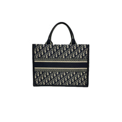 Dior Medium Dior Book Tote Oblique Embroidery/Calfskin Blue
