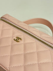 Chanel 25P CC Top Handle Vanity Bag Caviar Pink (Microchip)