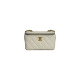Chanel Letter/CC Logo Chain Long Vanity Calfskin White (Microchip)