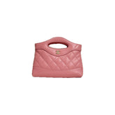 Chanel Mini 31 Clutch with Chain Shiny Calfskin Pink (Microchip)