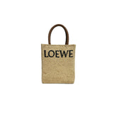 Loewe A5 Tote Bag Raffia/Calfskin Natural/Tan