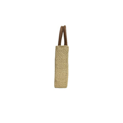 Loewe A5 Tote Bag Raffia/Calfskin Natural/Tan
