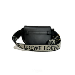 Loewe Mini Gate Dual bag in Soft Calfskin and Jacquard Black