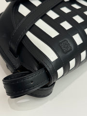 Loewe Small Gate Dual Bag in Soft Calfskin Black/White Grid