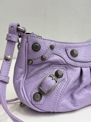 Balenciaga Mini Le Cagole with Chain Lambskin Purple