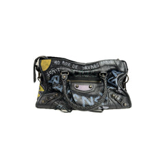 Balenciaga Small Graffiti City Bag Lambkin Black