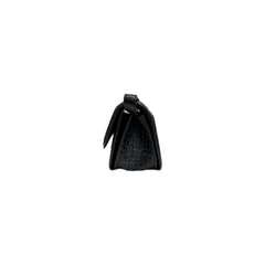 Balenciaga Gossip Shoulder Bag Croc-Embossed Calfskin Black