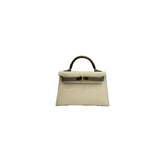 Hermes Mini Kelly II Sellier Craie / Gris Epsom STAMP U
