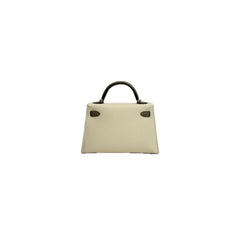 Hermes Mini Kelly II Sellier Craie / Gris Epsom STAMP U