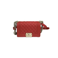 Chanel Small Boy Bag Calfskin Red