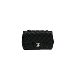 Chanel Mini Rectangular Classic Flap Bag Lambskin Black