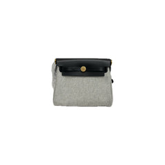 Hermes Mini Herbag Ecru / Black STAMP K